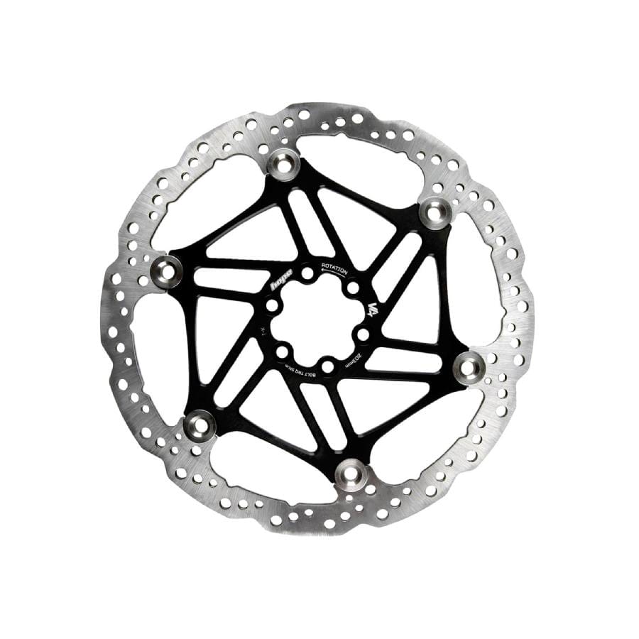 Black Hope V4 Vented 6 Bolt floating rotor showing rivets and vented braking track