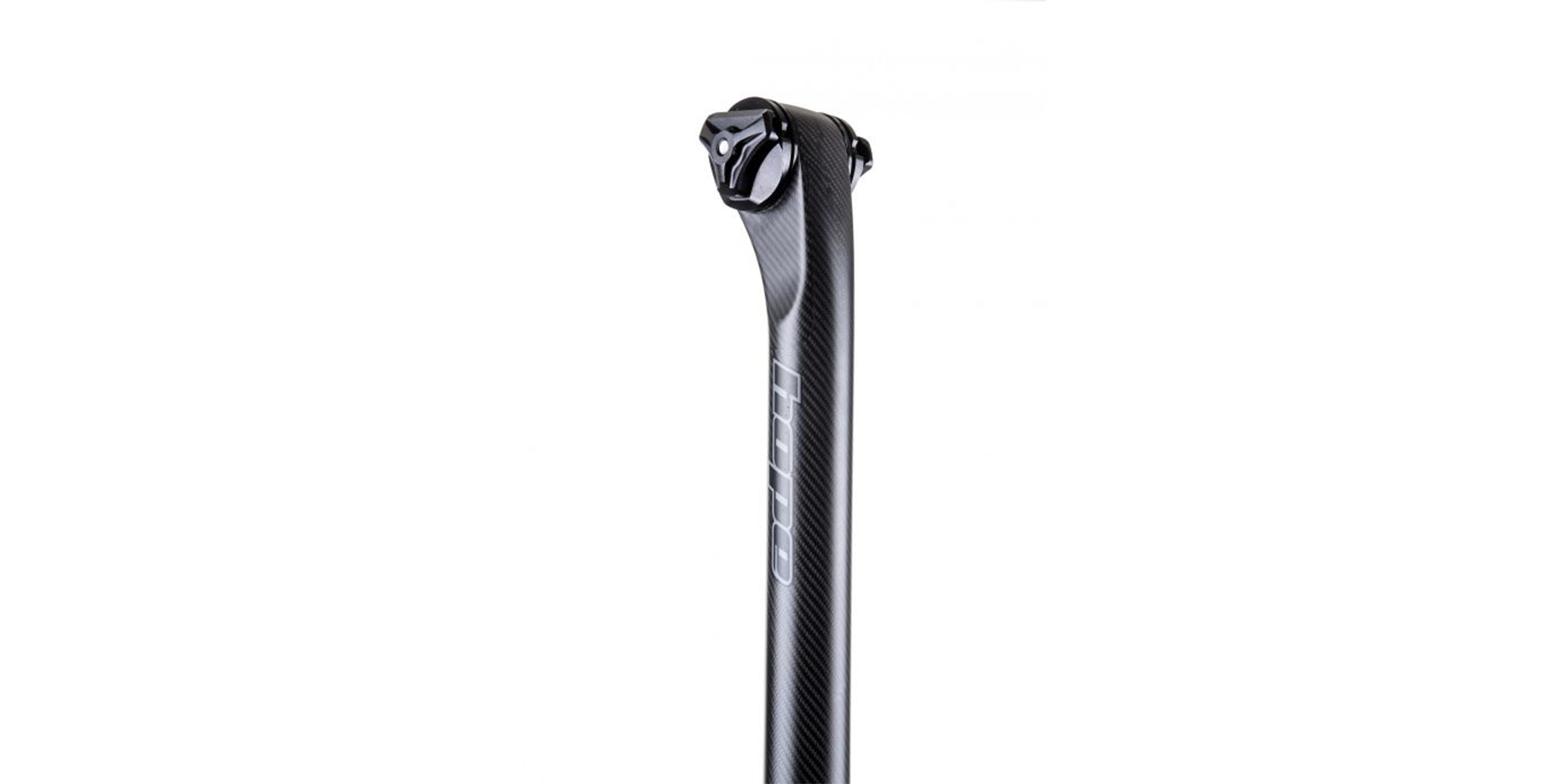 Hope Carbon Seatpost with black carbon shaft and saddle rail clamp hardware