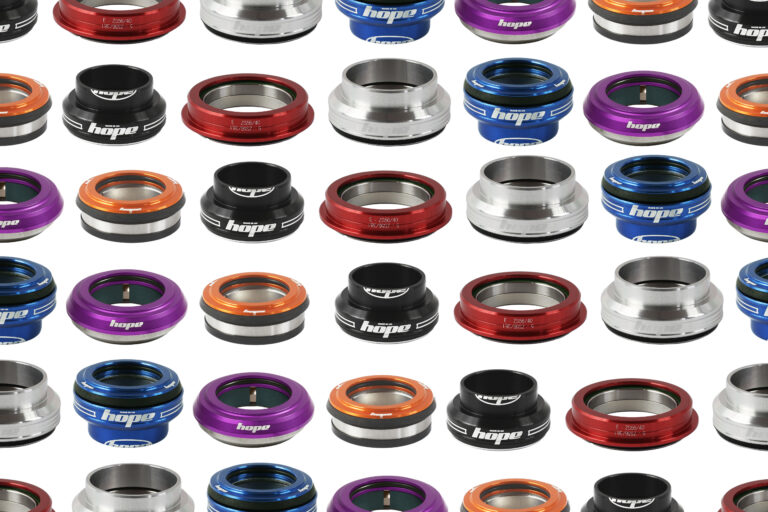 Hope headset cups in black red silver blue purple and orange finishes