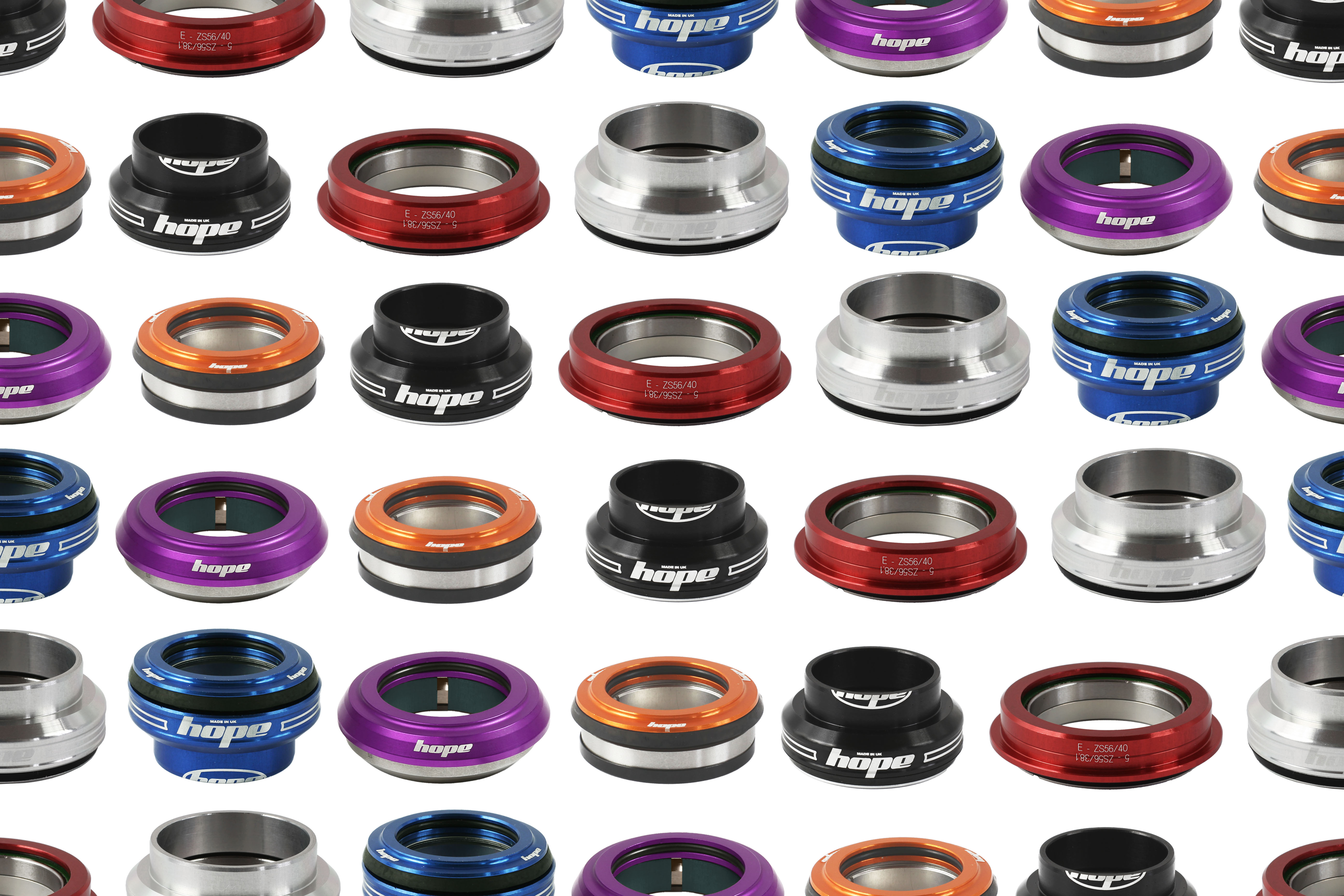 Hope headset cups in black red silver blue purple and orange finishes