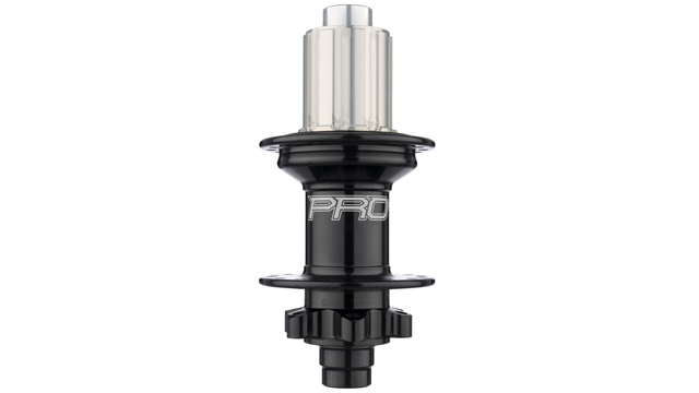 Hope Pro 4 rear hub in black with Shimano-style freehub body