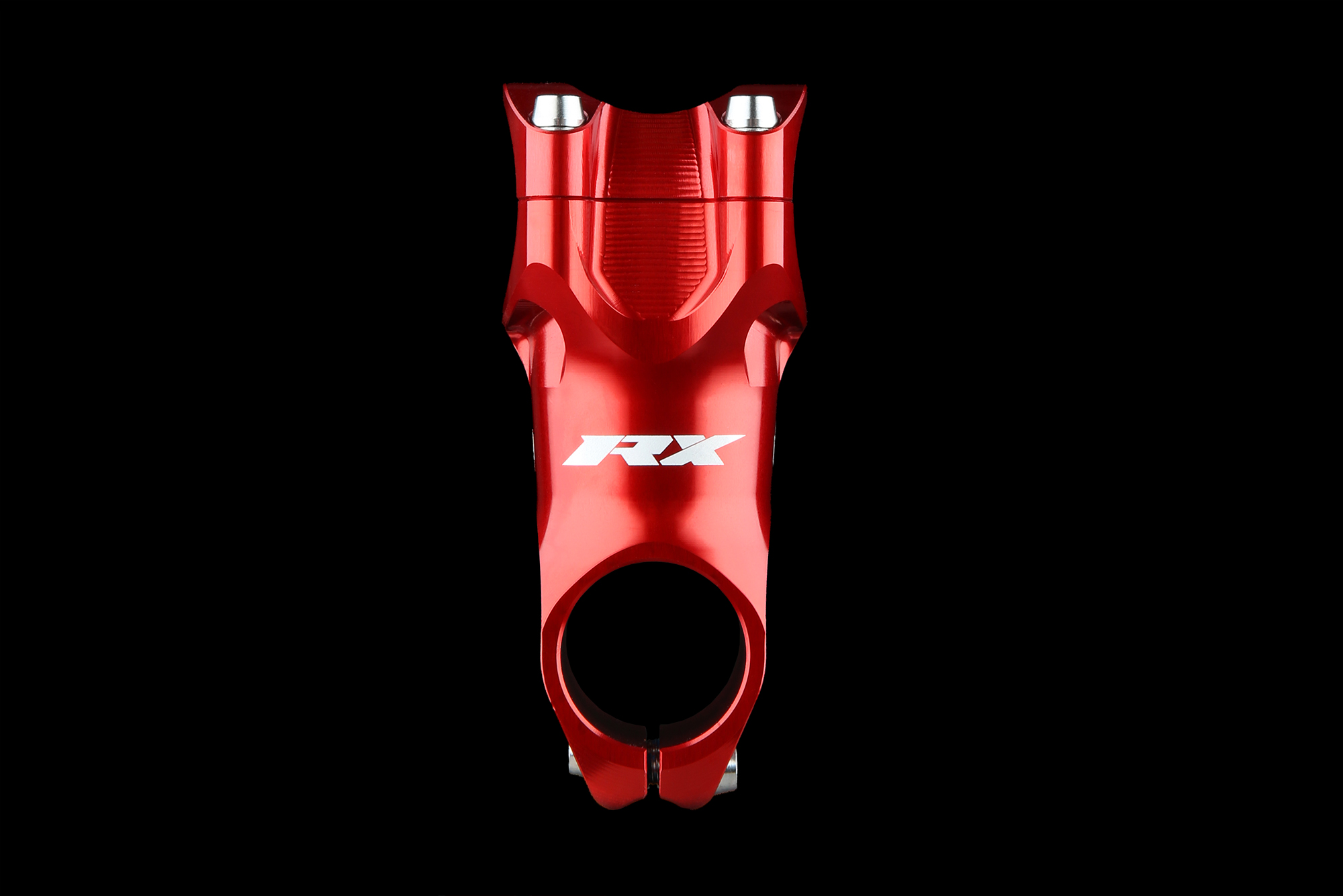 Hope RX XC stem in red anodized finish with 31.8 mm bar clamp