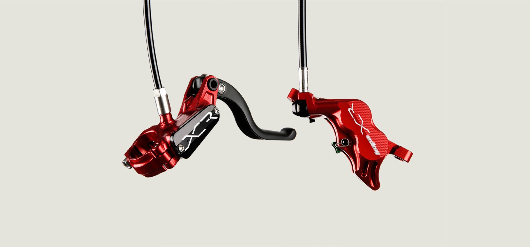 Hope XCR Pro E4 brake with red XCR Pro lever and red E4 caliper